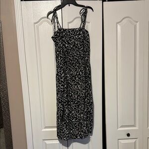 Elegant Black and White Floral Dress